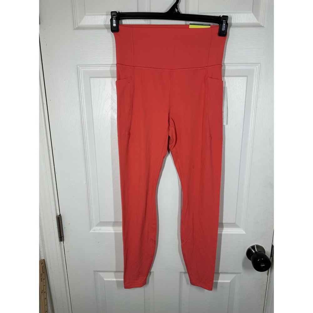 All In Motion Leggings Womens M Light Red Everyday Soft Ultra High‎ Rise Pockets